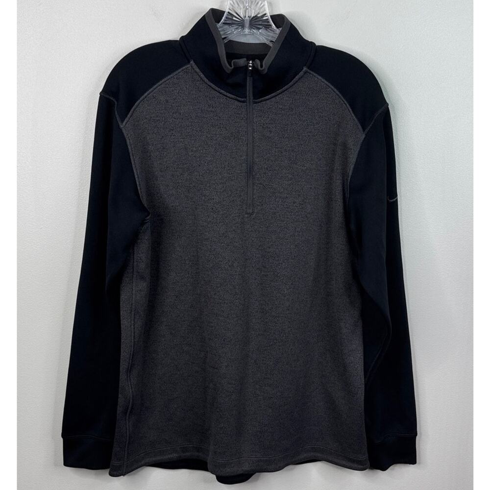 Nike Golf Dri-FIT 1/4 Zip Pullover Men's Medium Gray Black Colorblock 509095-010